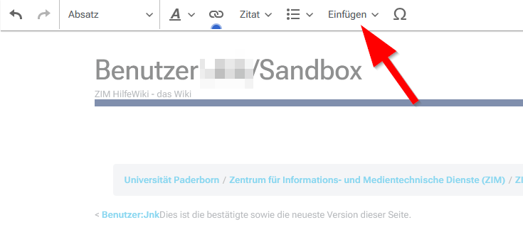 Screenshot aus dem HilfeWiki - Bild mit dem Grafischen Editor hinzufügen