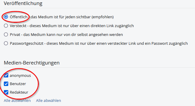 Screenshot Videoportal Video Zugriffseinstellungen Öffentlich Anonymous Benutzer Redakteur.png