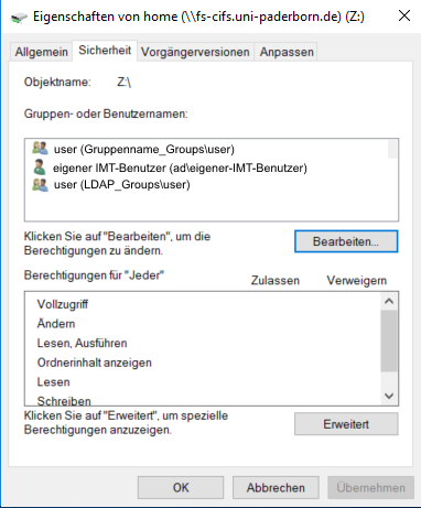 Rechtevergabe im Netzwerkspeicher Win10 Eigenschaften Home.PNG