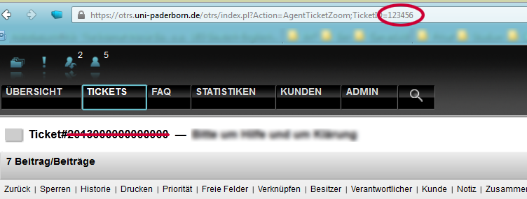 TicketID in der URL